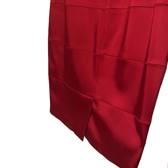 VTG Cache Red Satin Bodycon Dress | Sleeveless Square Neck Size 6 - Picture 6 of 7